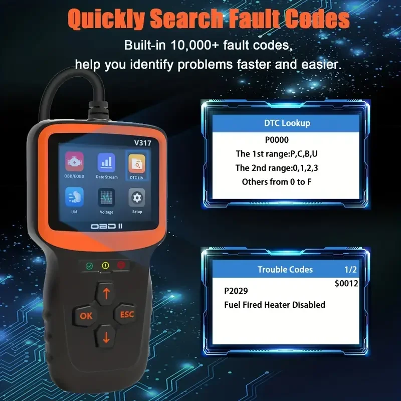 V317 Detection Tool Car Fault Detector ELM327 Car Code Reading Card Car Diagnostic Device OBD 2