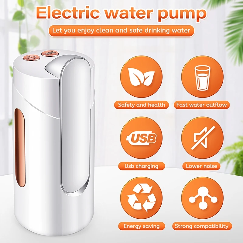 실용적인 물병 펌프 USB 충전 터치 컨트롤 배럴 스위치, 가정용 주방용 전기 물 디펜서