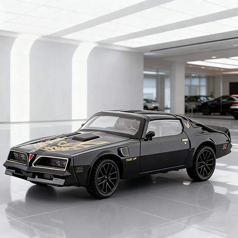Nuevo modelo de coche musculoso de aleación Firebird 1:32, sonido y luz, juguete coleccionable para niños, regalo de cumpleaños