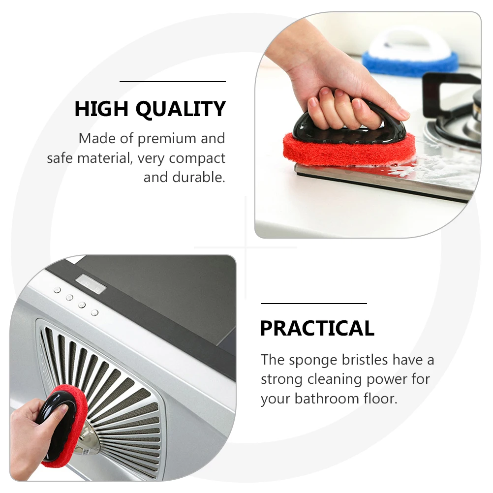 

6pcs Brushes Sponge Bristles Bathroom Floor Tub Tile Household Bathtub Brushes Dirt Grime Remover Safe Material