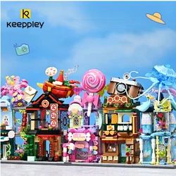 Keeppley Building Blocks Colorful Street View Series Season 4 House Model Construction Figure Kawaii Toy Ornament Birthday Gift