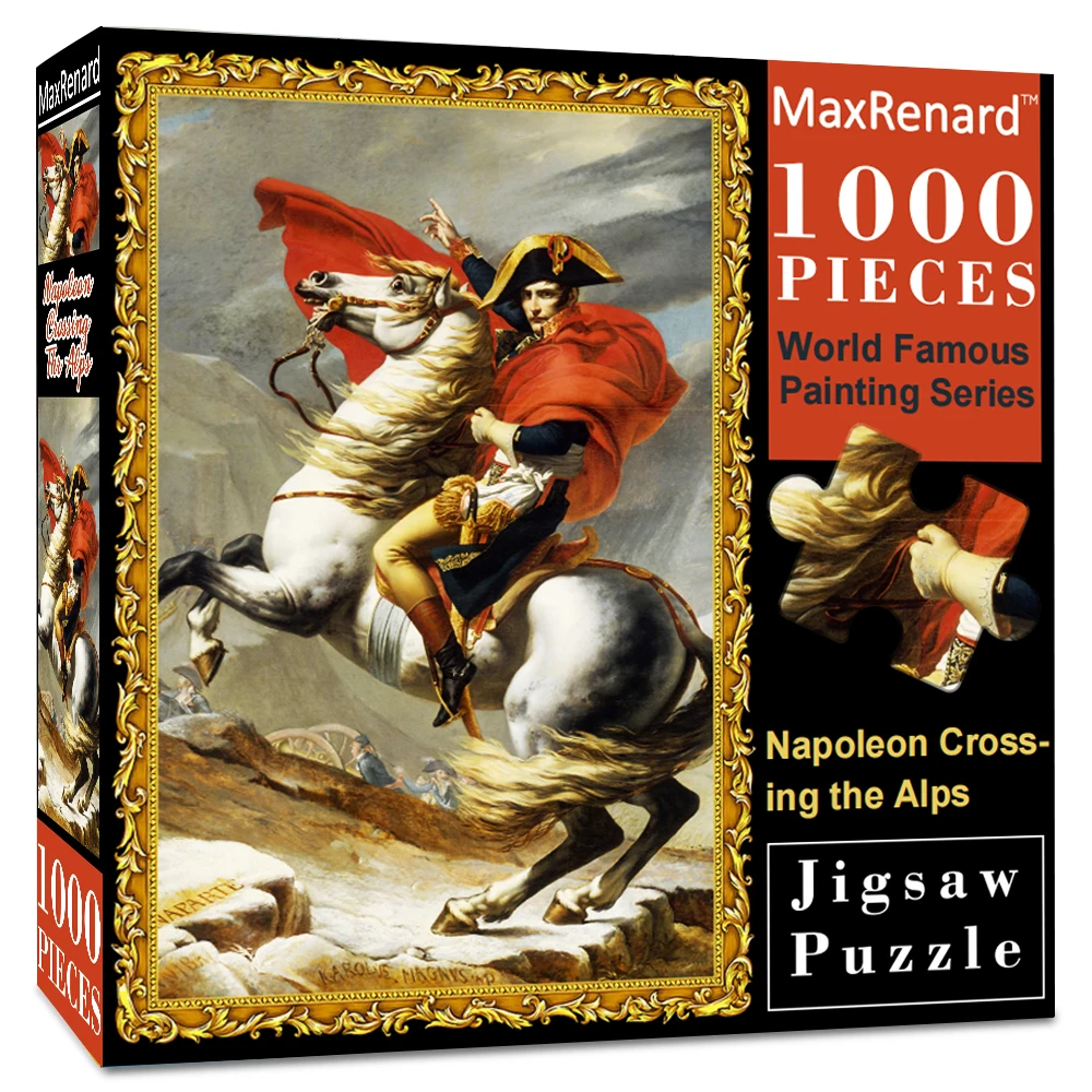 MaxRenard Jigsaw Puzzle 1000 Pieces for Adult Napoleon Crossing The Alps Environmentally Friendly Paper Christmas Gift Toy