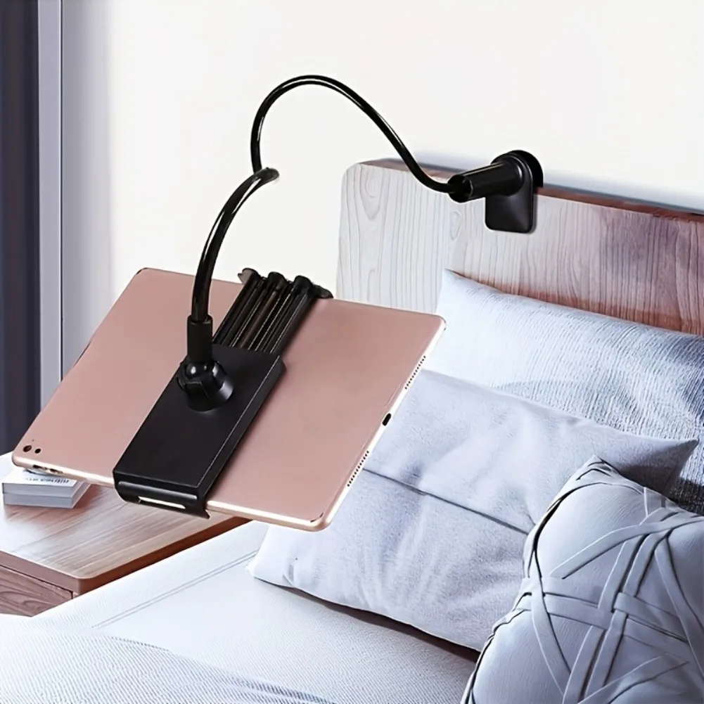 Lazy Tablets Bedside Arm Clip Adjustable Stand 360° Swivel Foldable Phones Spiral Base Desk Bed Holder Ipad Rack Headrest Mount
