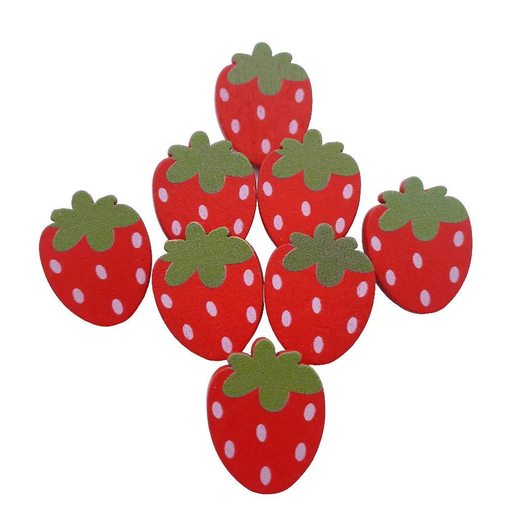 50 Pieces Strawberry Buttons Decorative Accessories Sewing Fastener Beautiful Kids DIY Button Needlework Garment Shoes