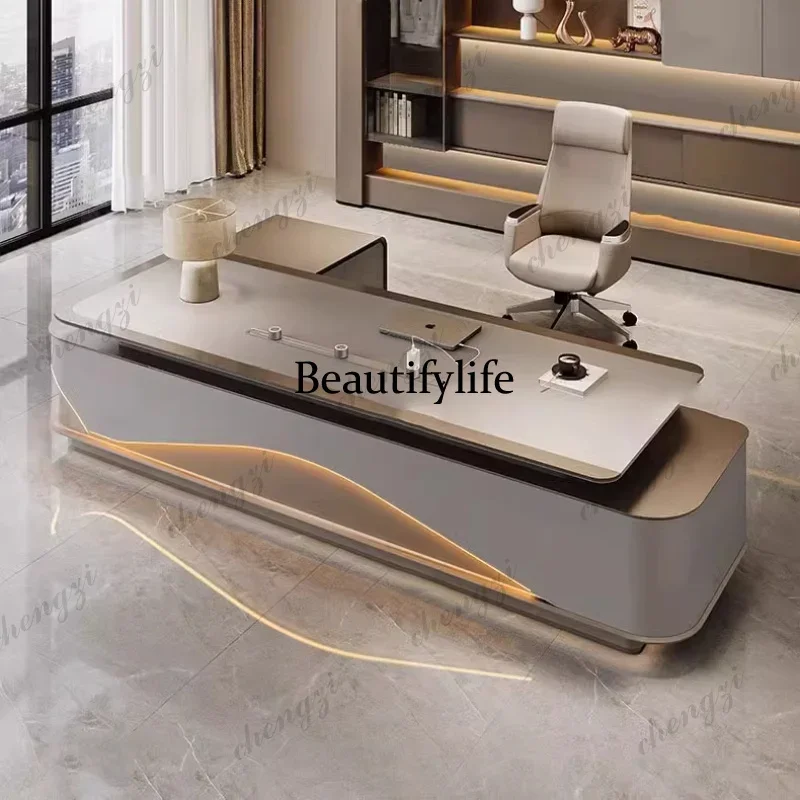07  L Shaped Modern Office Desk Executive Work Luxury Conference Computer Desk Manager Reading Escritorio Oficina Modern