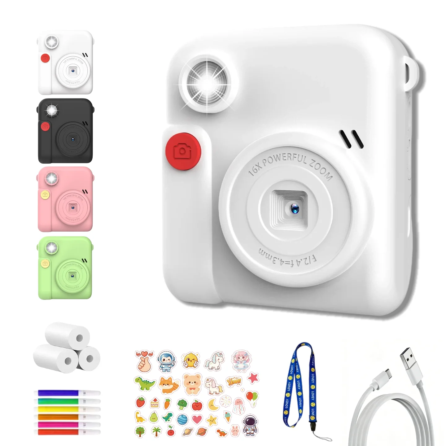 Instant Camera Mini Portable for Photography Print Photo 1080P HD With Video Recorder Mini Thermal Printer Birthday Gift