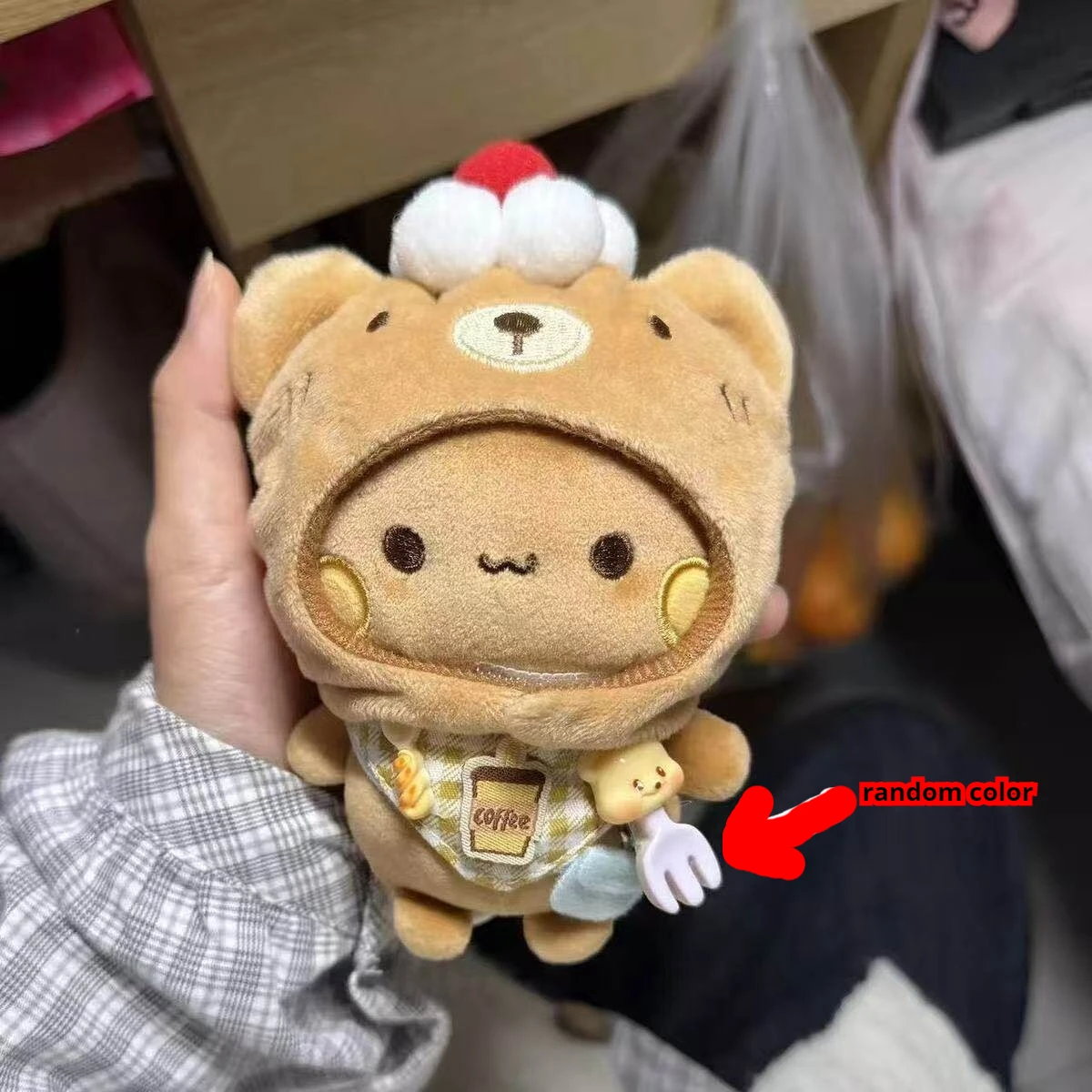 Neue Bubu und Yier Panda Plüschpuppe, weiches Anime-Spielzeug, Kawaii Cartoon Flauschiger Bär, Taschenanhänger, Autoschlüsselanhänger, Dekoration, Pärchengeschenk