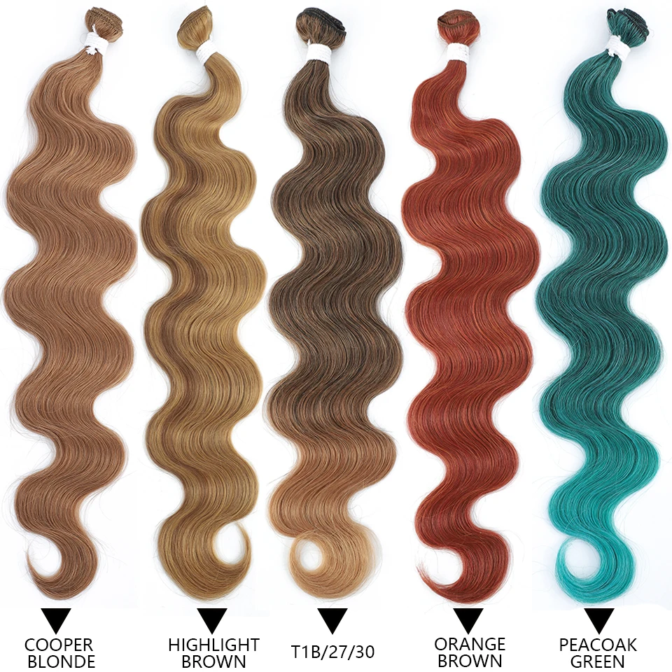 Body Wave บราซิลผมทอนุ่มธรรมชาติสังเคราะห์สีสัน Body Wave คุณภาพหนาผม