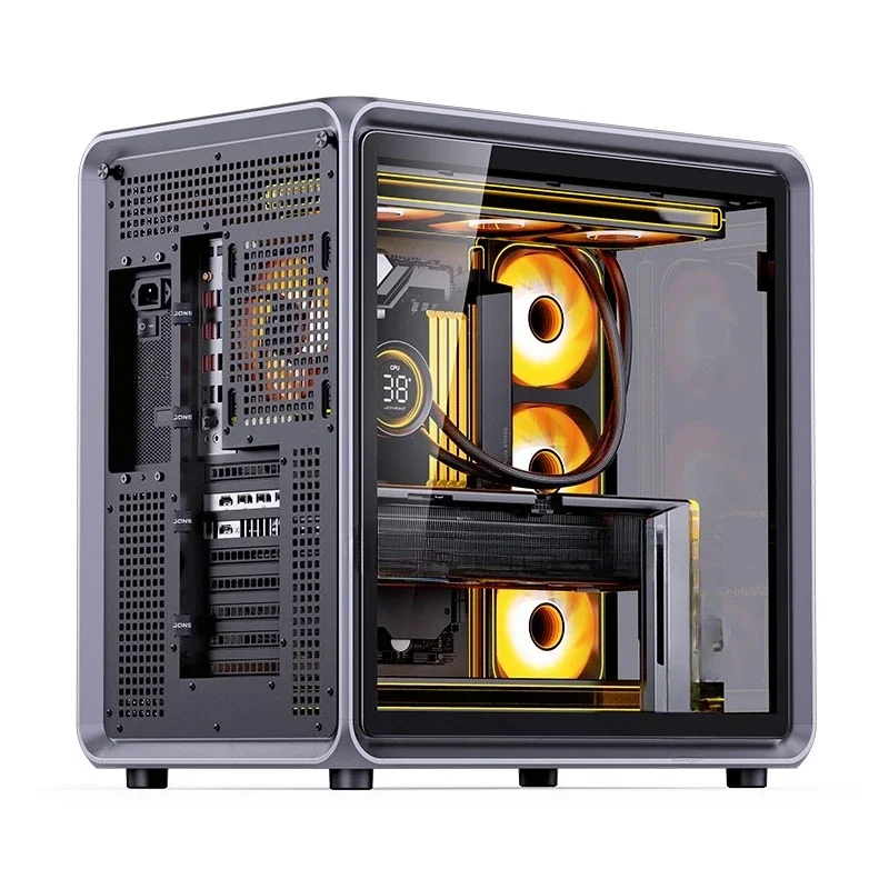 BO400 ATX aluminum sea view room chassis ATX main board three-sided perspective sub-warehouse structure