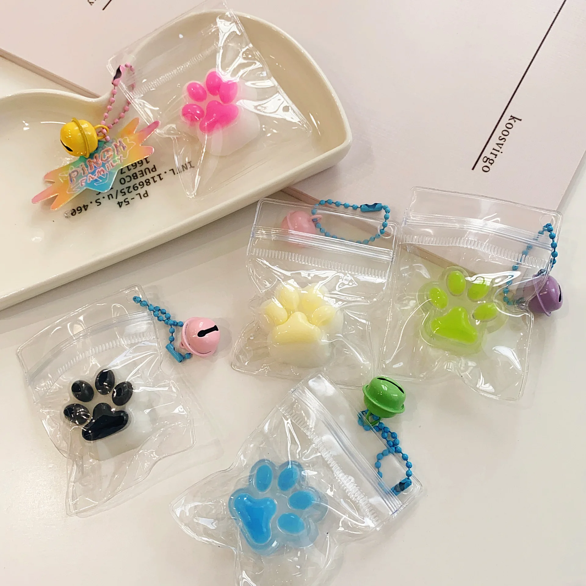 Mini Crystal Cat Claw Pendant Koala stress relief squishy fidget toy mochi antistress adult  Kids Slow Rebound sensory toys