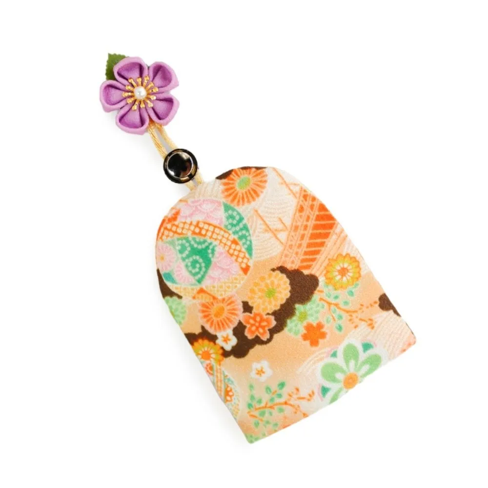 Funda para llaves extraíble de estilo japonés, mecanismo de cuerda para tirar, llavero de tela portátil, llavero de almacenamiento con arco, bolsa para llavero de gatito