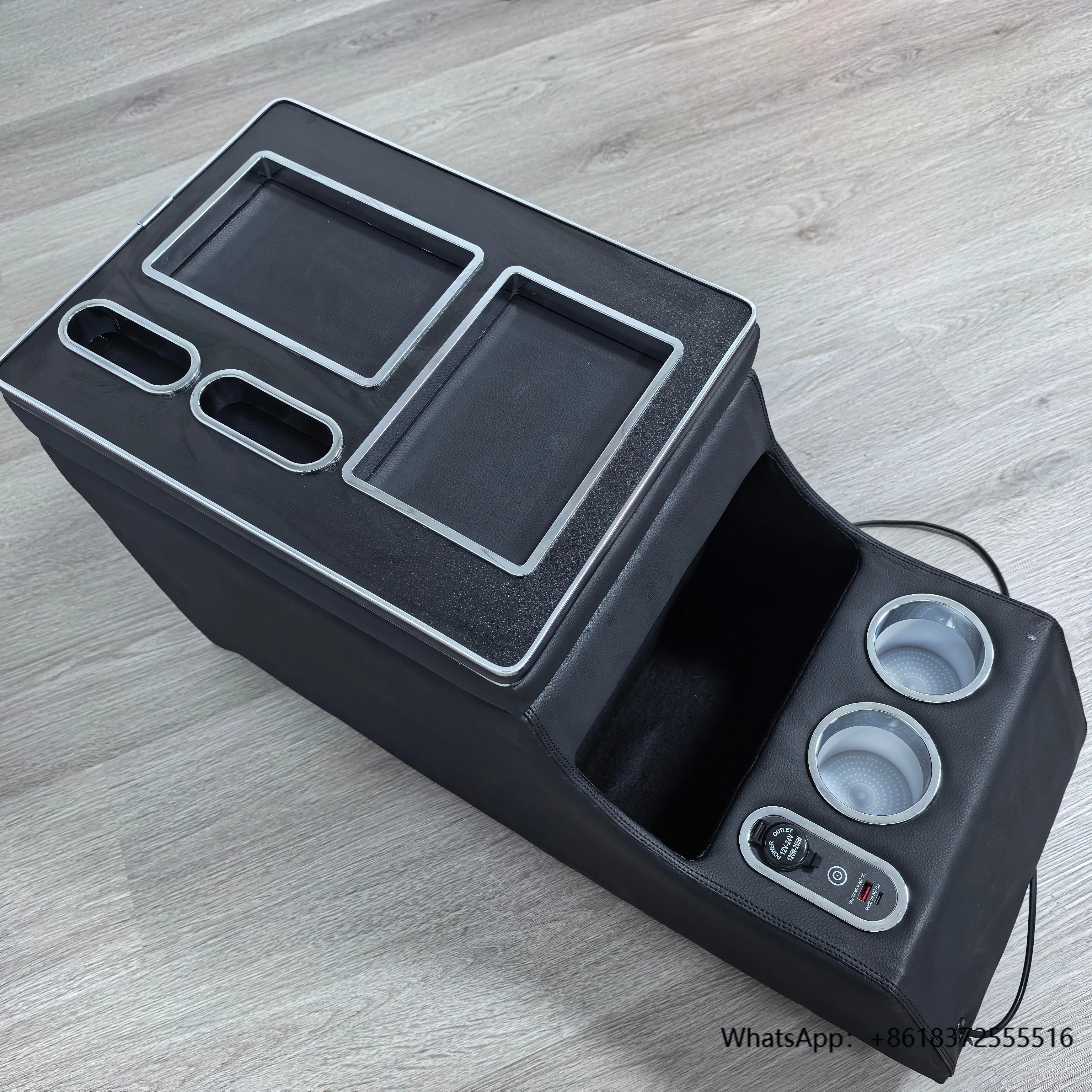 

Universal Center Console for Car Buick Toyota Voxy Freed Stepwgn Leather Middle Row Business Car Armrest Console Box
