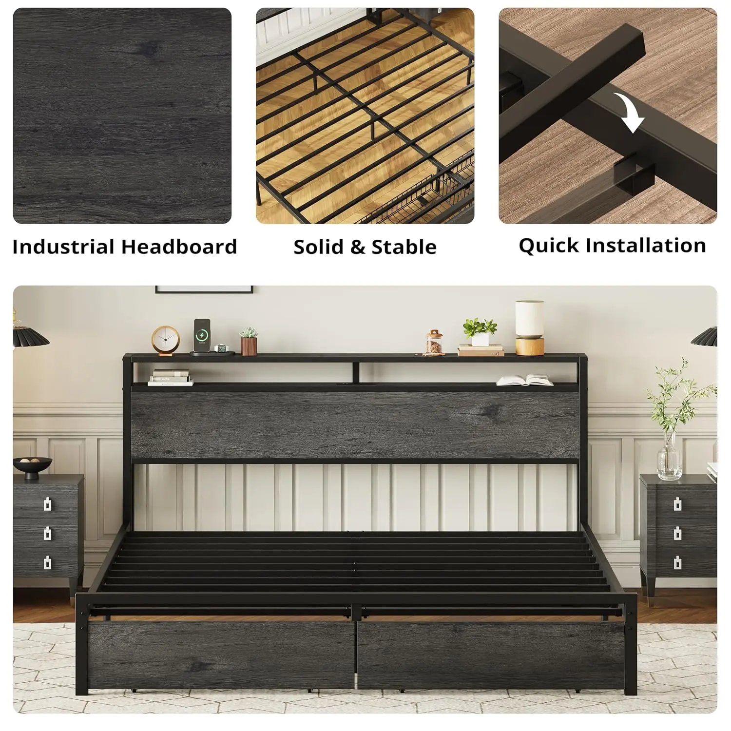 California King Storage Bed Frame 5