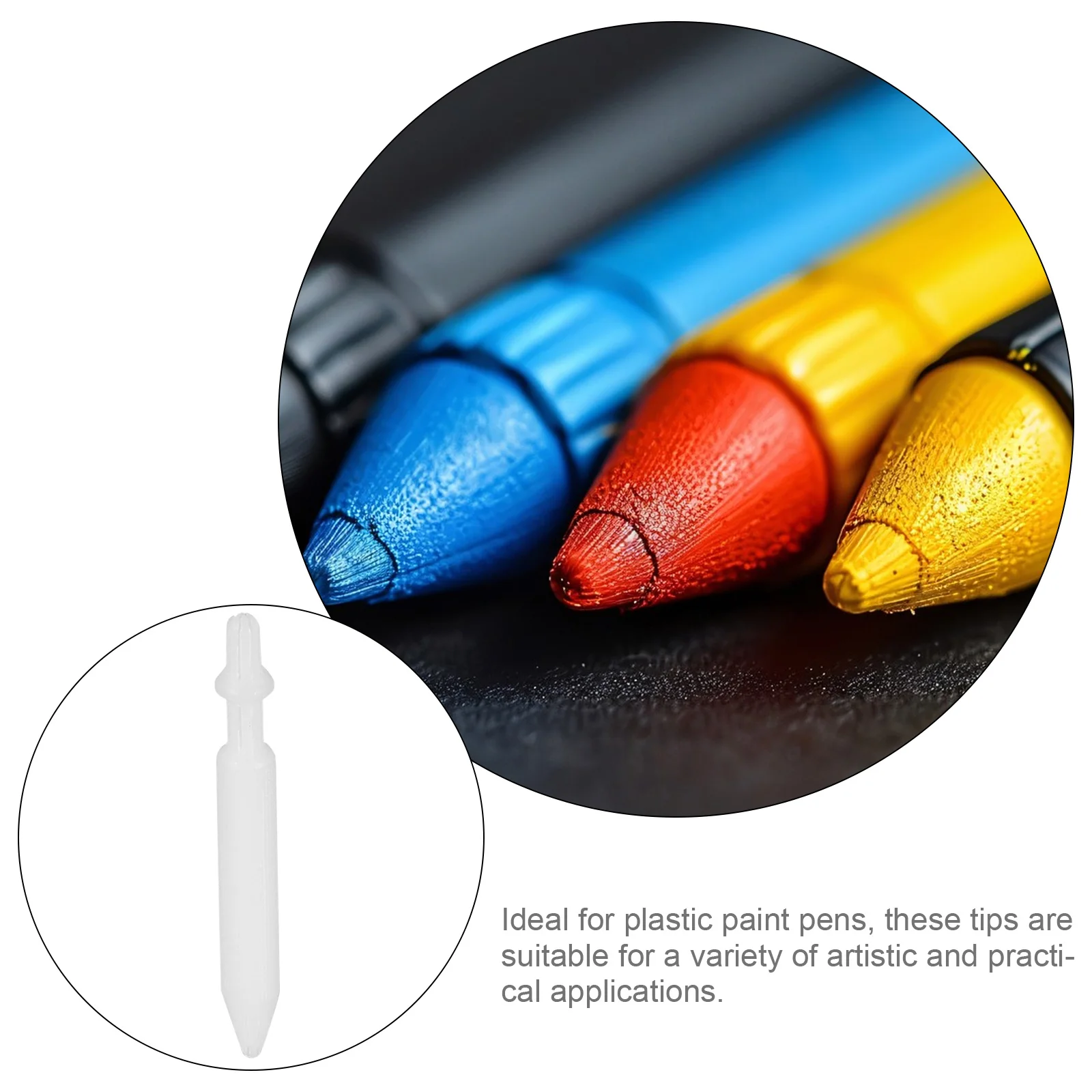 20Pcs Acrylic Paint Marker Nibs Oil Based Nylon Replacement Tips Fine Point for Paint Pens Precise Writing and Painting