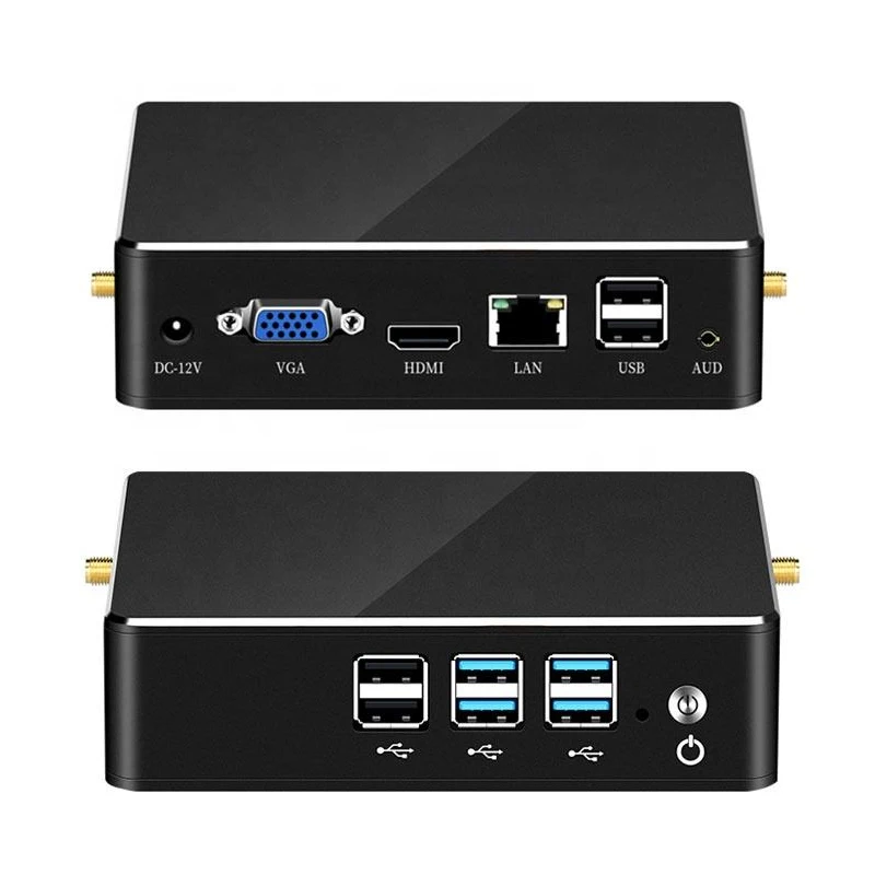 Mini PC Intel Core i7-5500U procesador compatible con Windows 7/10 Linux OS 8x puertos USB HDMI VGA WiFi de doble banda Bluetooth