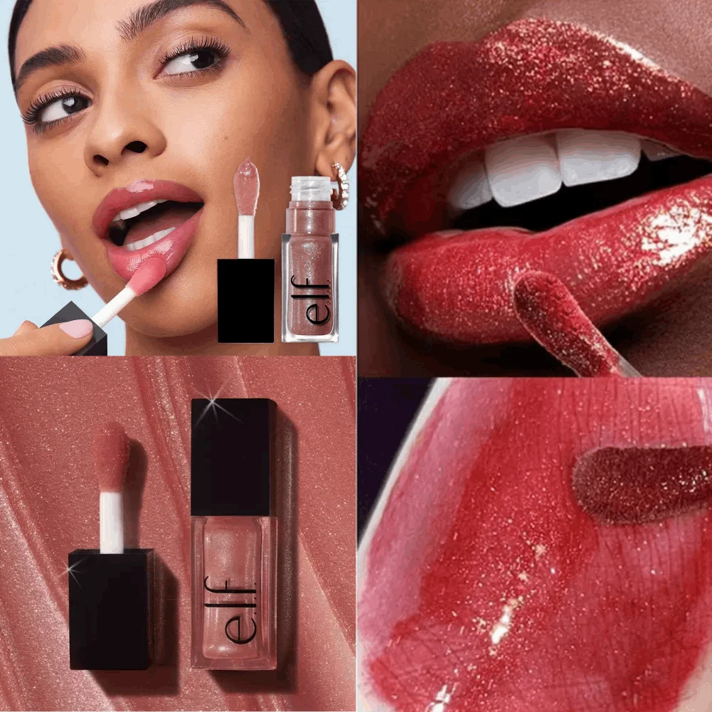 Brilho Labial Cristalino - Cor Labial Duradoura e Lustrosa, Hidratante, Não Pegajoso, Livre de Glúten, Cosmético de Beleza para Maquiagem Diária