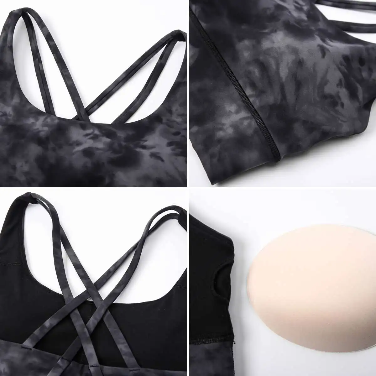 Nepoagym MAGIC Criss Cross Sports Bra Medium Support Brushed Soft for Gym Fitness Workout Push Up Bra with Removable Padding