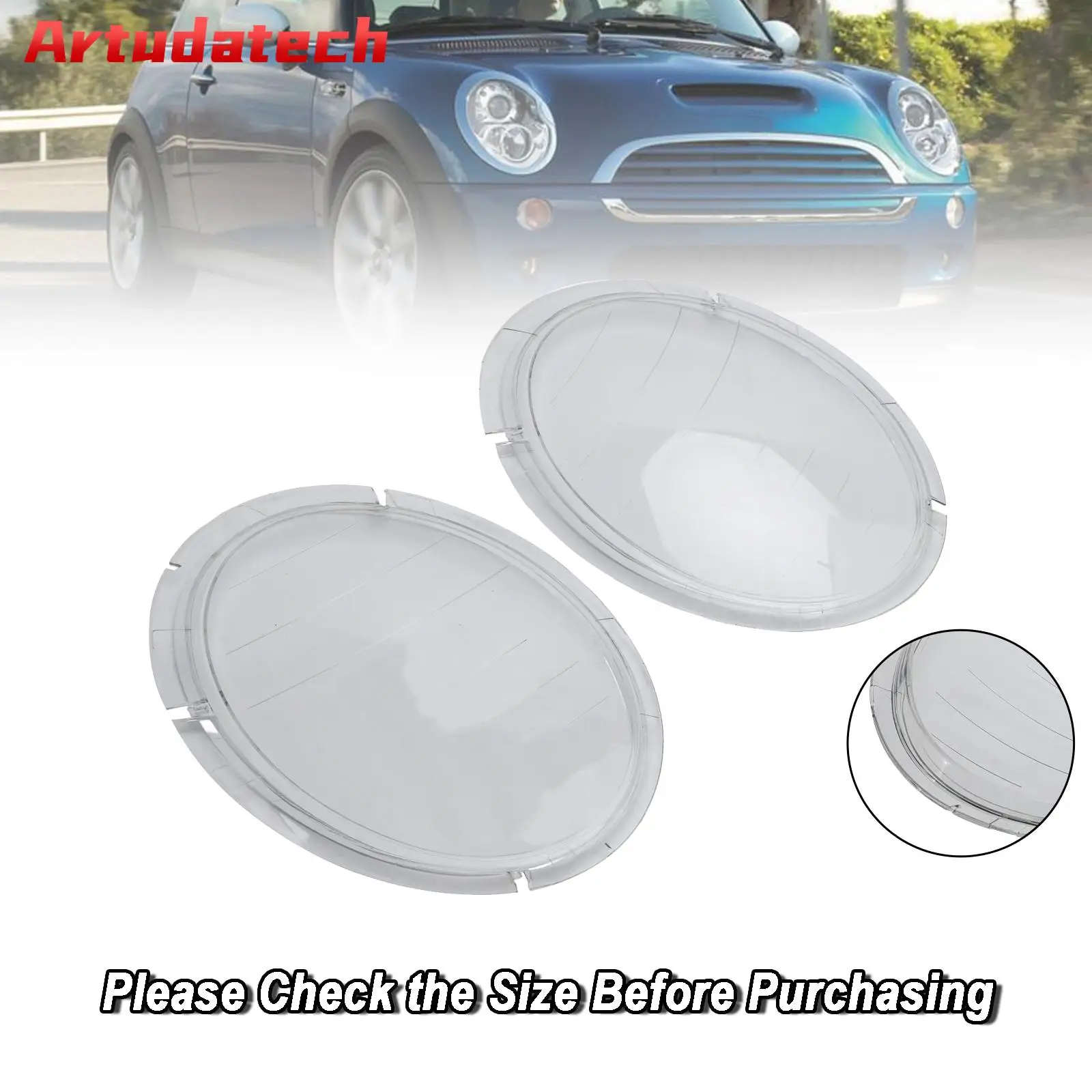 

Artudatech Left +Right Headlight Lens Plastic Cover Shell 63126911701 02 For Mini Cooper Car Accessories