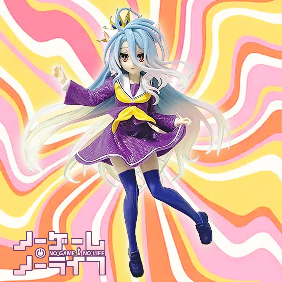 18,5 cm No Game No Life Shiro Yuu Kamiya obras de arte juguetes para niñas Anime japonés PVC figura de acción juguete juego muñeca coleccionable en miniatura