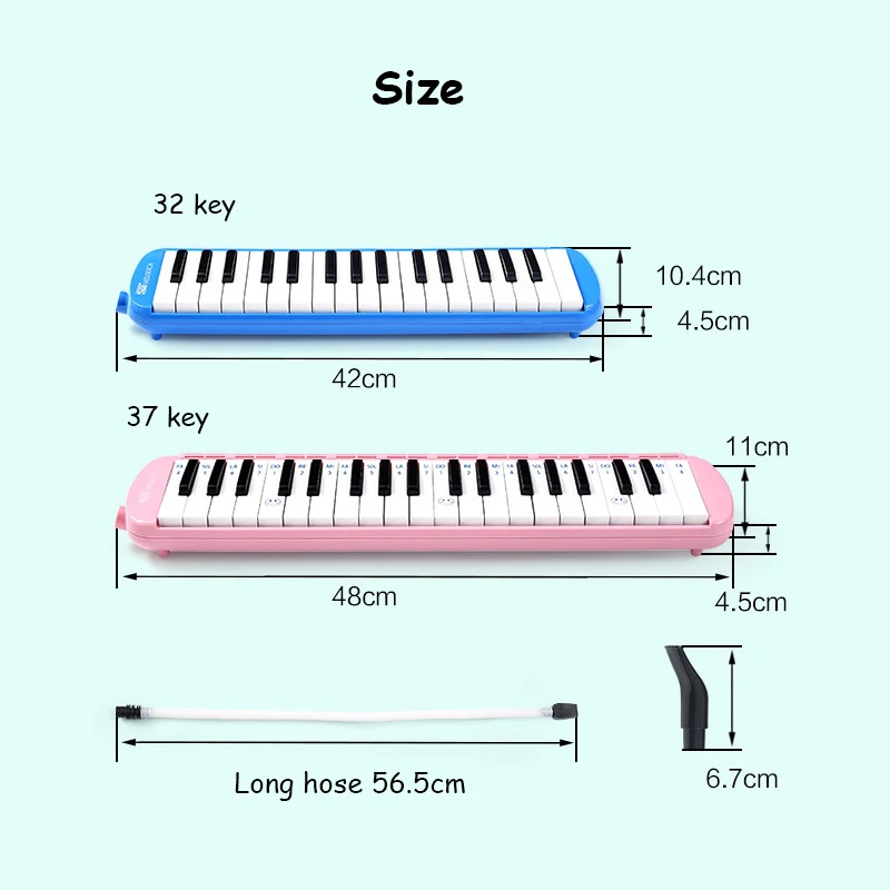 32/37 Keys Melodica Mouth Organ Music Pipe Professional Musical Instrument Climber Gaita Melodic Piano Keyboard Jew\'S Harp Bag