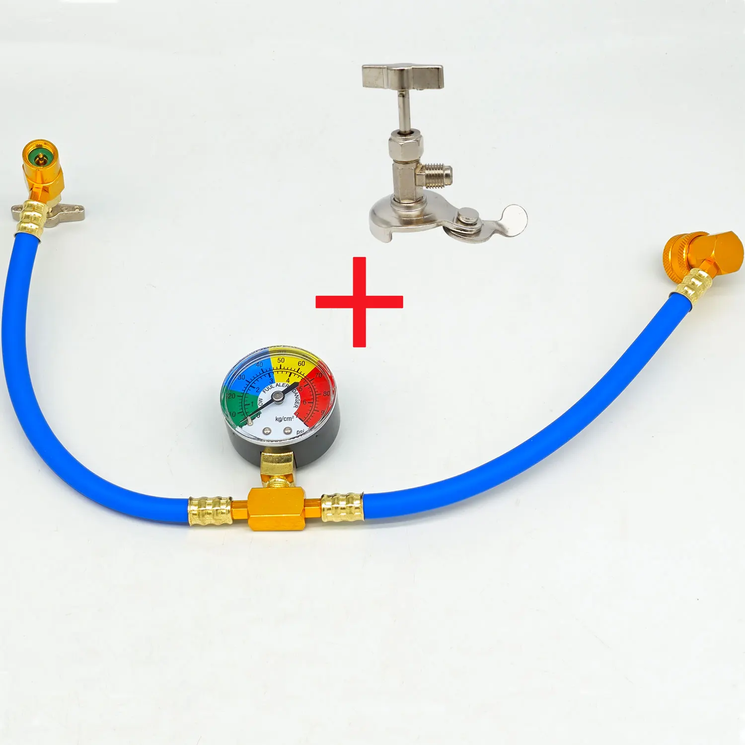 

R134a Комплект для заправки хладагента, включая распределительное сопло и манометр для шланга для заправки холодильника