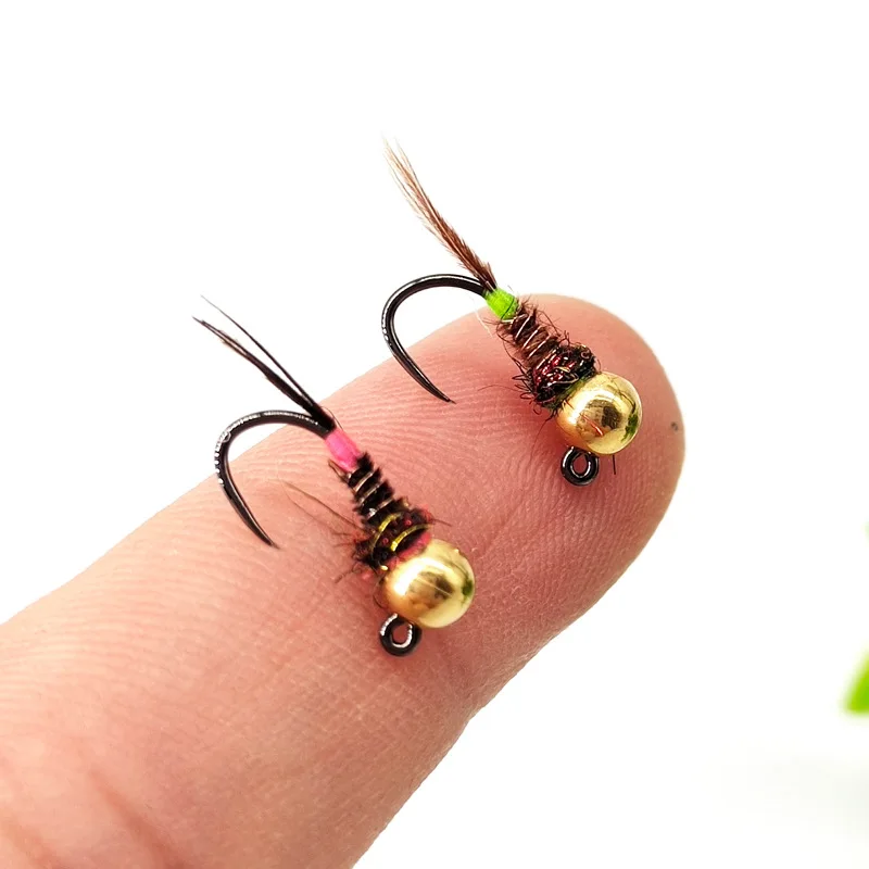 1 Stück Neuer Sinkender Wolframkopf-Nymphen-Fliegenfischerköder Jighead-Nymphen-Fliegen-Set Realistische Insektenköder Angelköder-Zubehör – Detail 12