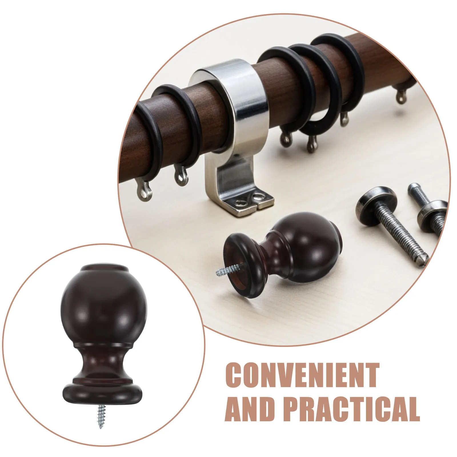 2Pcs Curtain Rod Re…