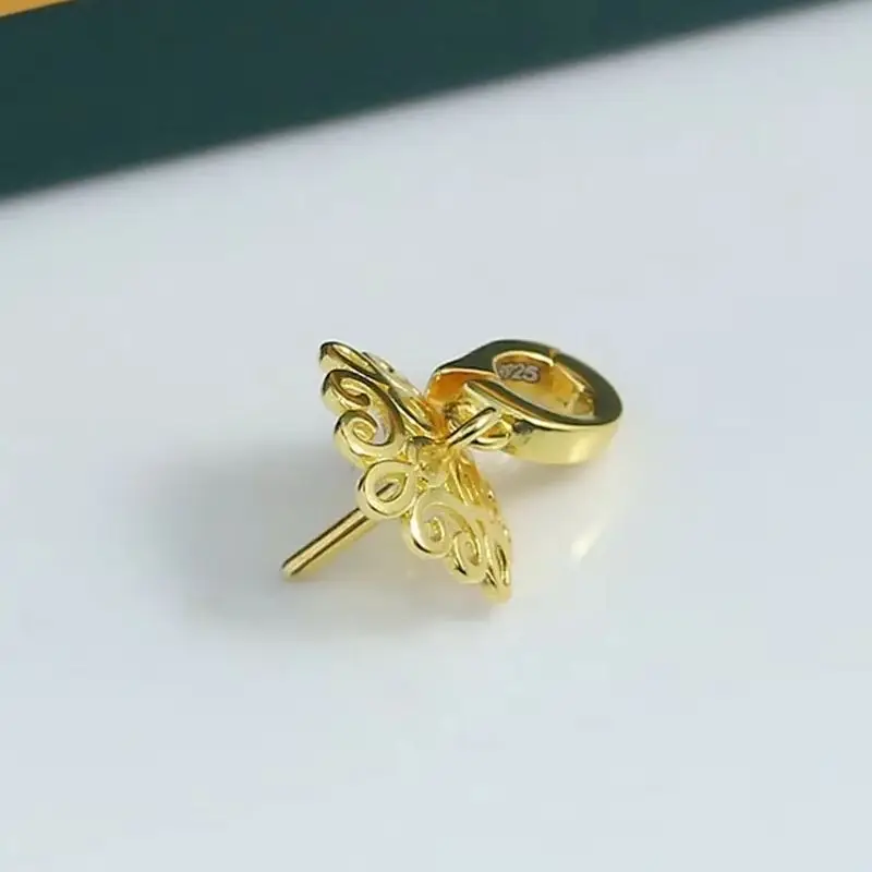 

Подвеска из стерлингового серебра 925 пробы с жемчугом, DIY пустая ободок, чашка, ювелирные изделия для рукоделия, фурнитура для подвески с полыми зубцами