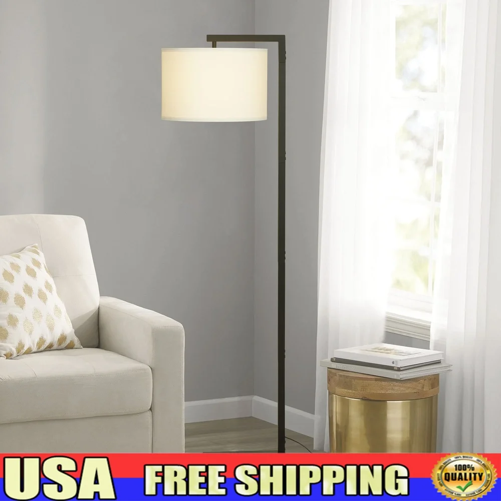 

Современный металлический торшер 62-дюймовый с ножным выключателем, энергоэффективный светильник для внутреннего освещения с белым абажуром, современный дизайн