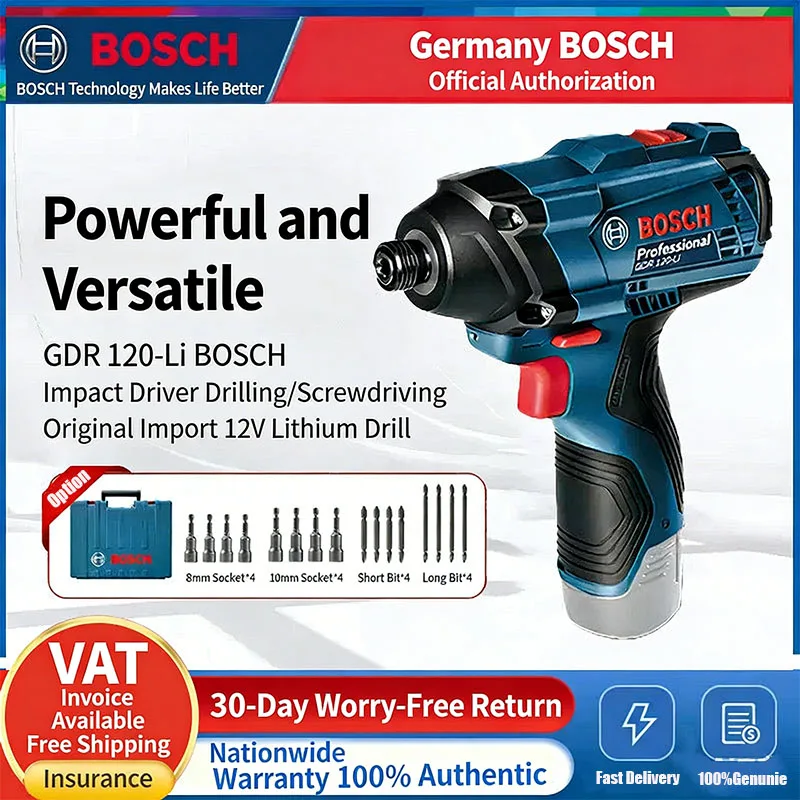 

Bosch GDR120 Electric Screwdriver 12V Lithium-ion Cordless Impact Driver Power Tools Househeld Renovation Hand Drill Screwdriver