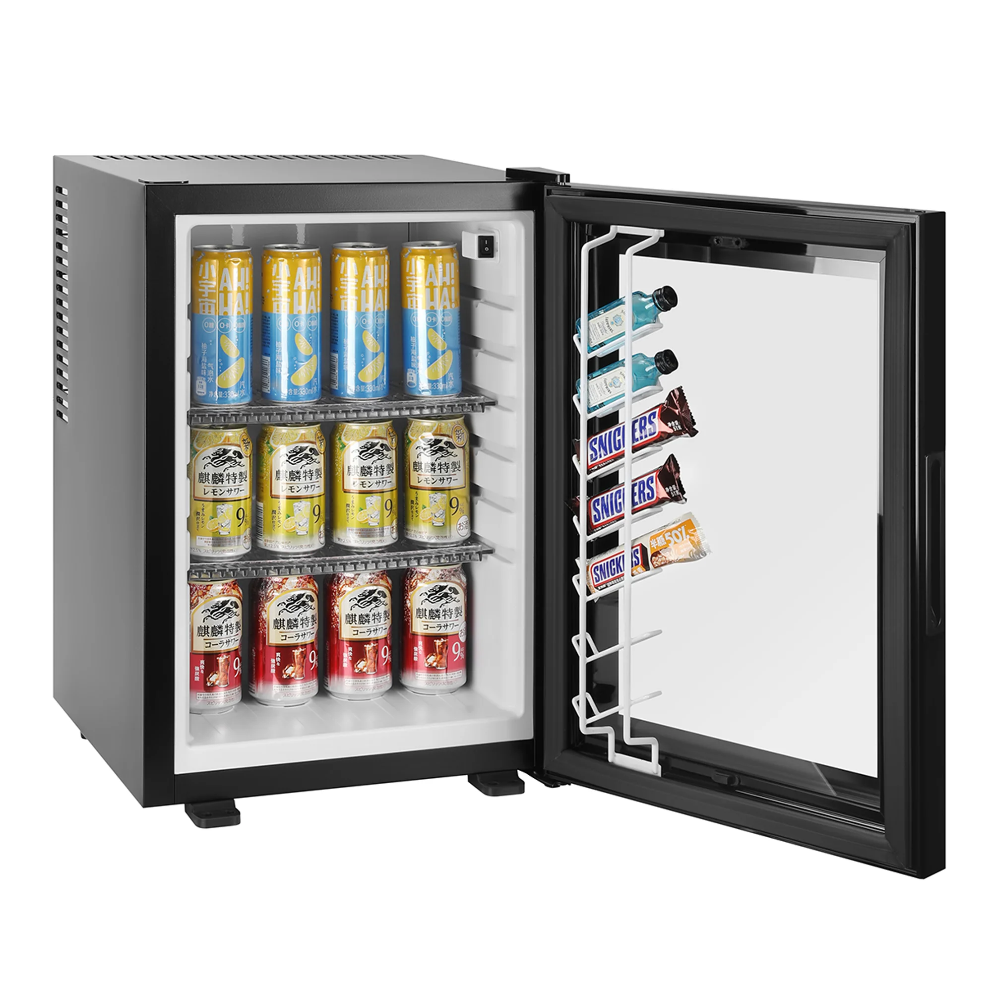 ثلاجة صغيرة مع باب زجاجي 40 لتر ثلاجة صغيرة لغرفة الفندق ثلاجة تبريد الزجاجة للاستخدام في الفندق