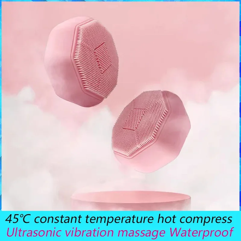 Dispositivo elettrico per la bellezza del viso, 45 ℃   Impacco caldo a temperatura costante, massaggio a vibrazione ultrasonica per la cura del viso, LED, USB ML-029