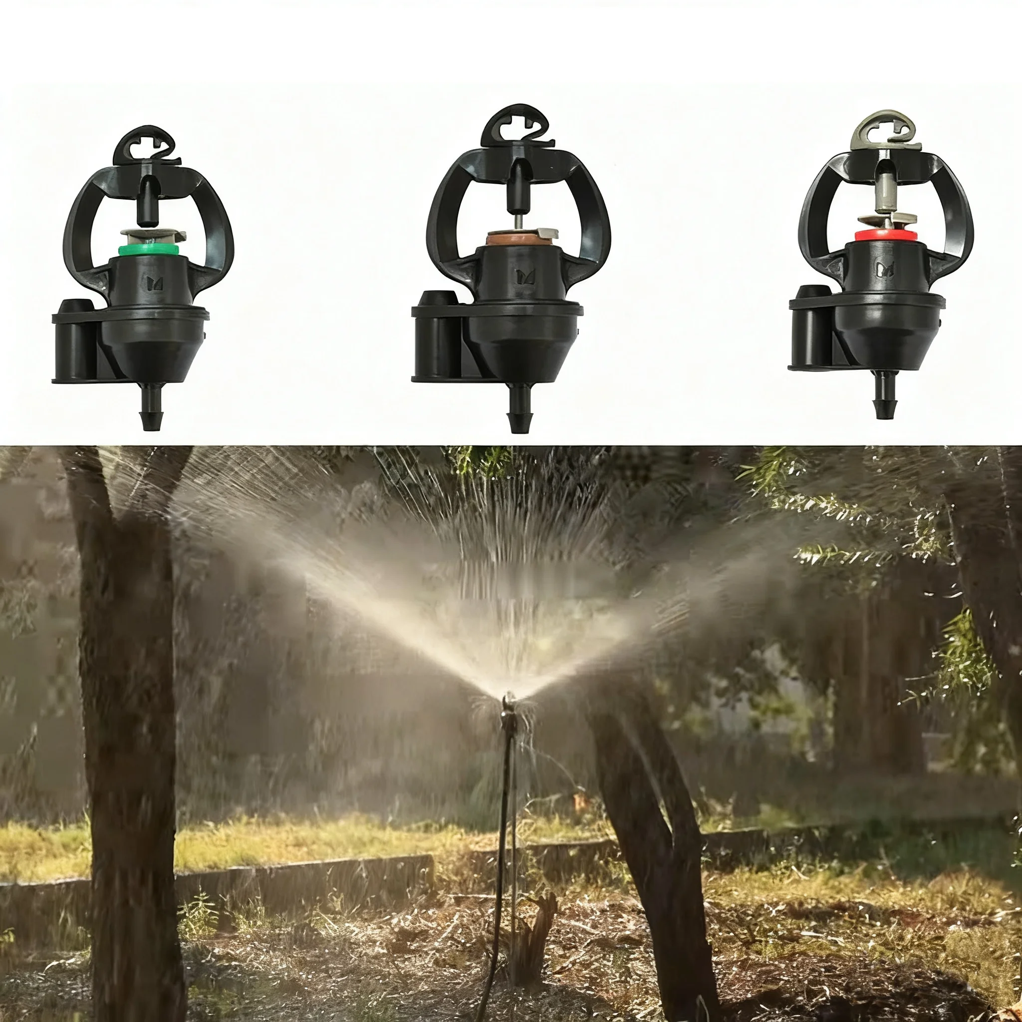 100個入り 35/55/100L/H 1/4インチ ガーデン灌漑用圧力補償マイクロスプリンクラー 農業用温室苗床用マイクロスプレイヤー