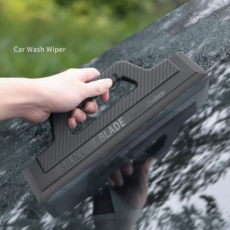 Special Wiper Board for Car Washing and Wiping, Carbon Fiber Pattern Silicone Wiper, Car Film Tool Does Not Hurt The Car Paint
