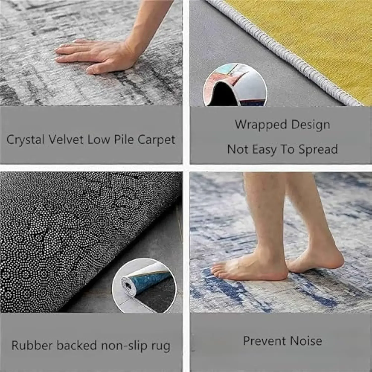 سجادة VIKAMA ذات الطراز الهندسي - متينة، مقاومة للانزلاق، سجادة أرضية مطبخ كبيرة الحجم، سجادة أرضية قاعة المدخل، ديكور المنزل