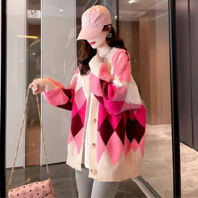 Cardigans femininos outerwear senhoras blusas de malha casaco com decote em v estilo coreano outono 2025 manga longa casual elegante jaquetas luz quente