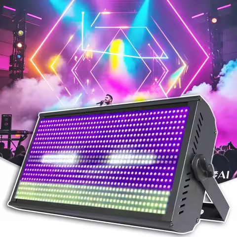 YUER LED 200W RGBW 4in1 48 + 8 Zones Strobe Light White 8000K DMX Super Bright Dj Wash Bar Strobe Disco Stage Lighting Effects