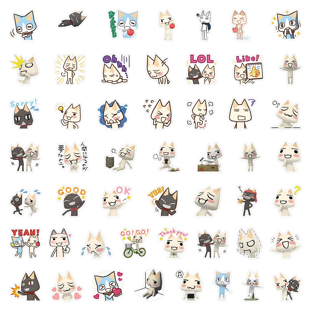 10/30/50PCS Cute Inoue Toro Stickers Cartoon Cat Meme Sticker Funny Graffiti Decals Luggage Laptop Phone Guitar Bike Kids Toys