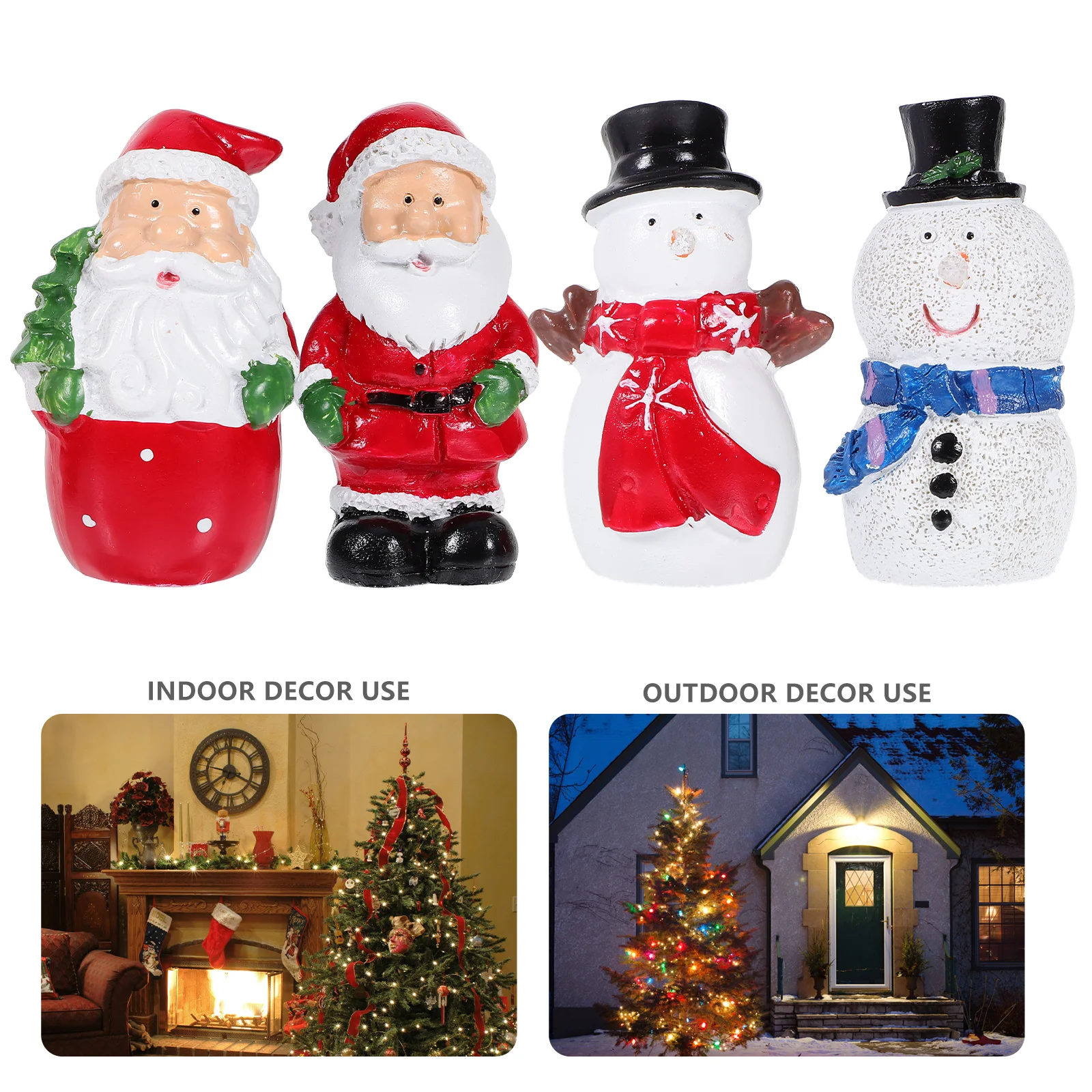 

4pcs Resin Craft Figurines Small Santa Models For Home Garden Decor Christmas Decoration Desktop Adornment Party Accessory