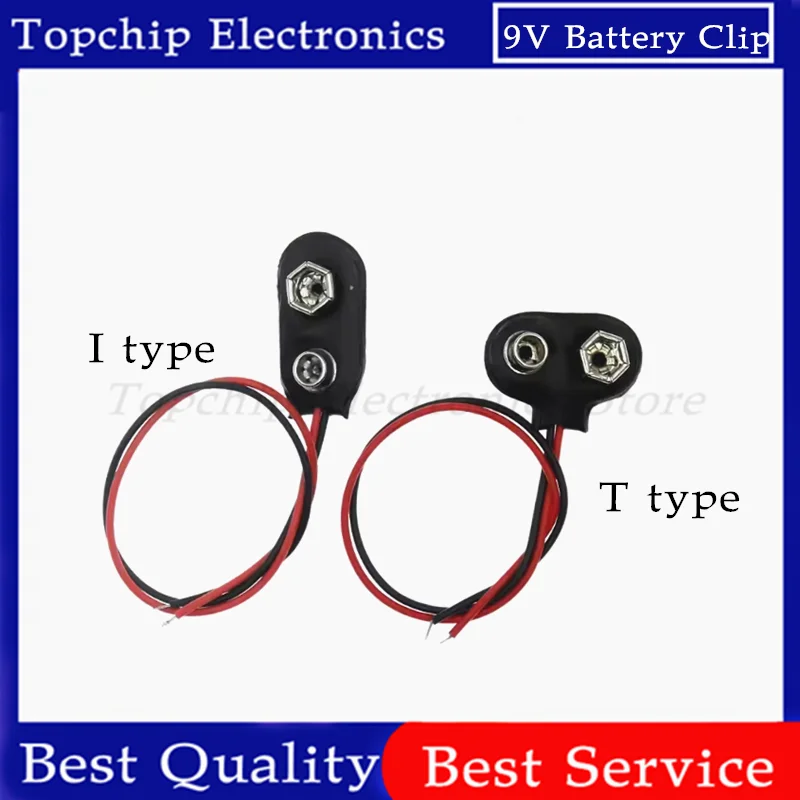 

10pcs 9v Battery Connector 9V Battery Snap Connector Clip Lead Wires Holder Wire Length 15CM