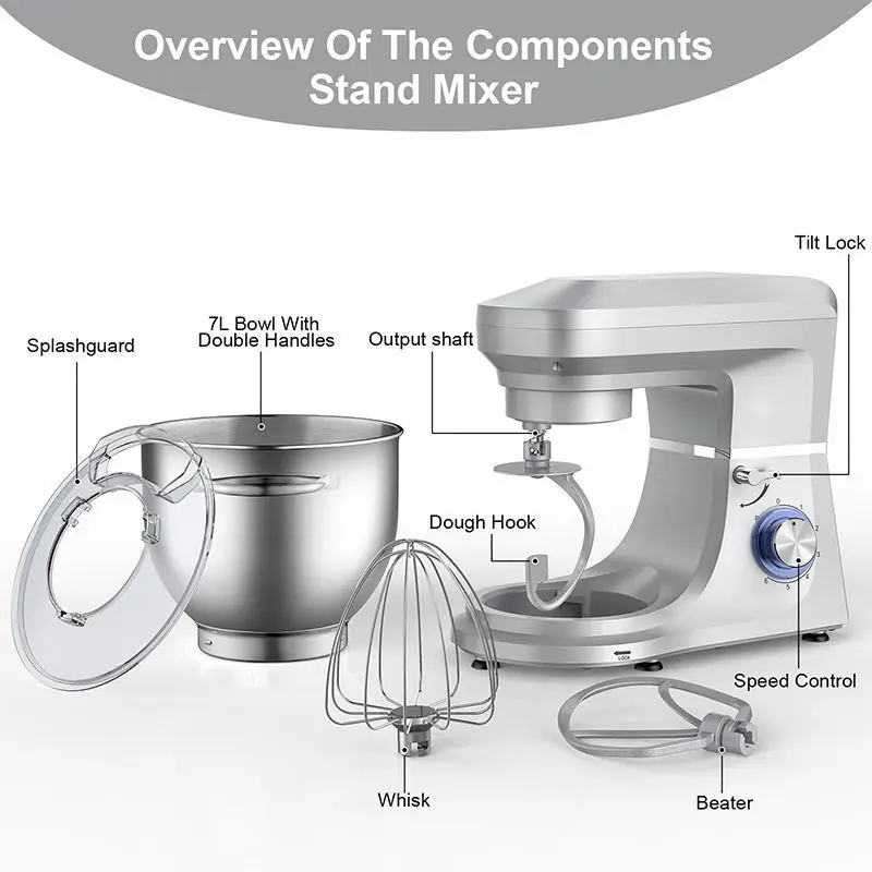 Chef machine Multifunctional mixer 11L Baking Household desktop smart egg beater mixer
