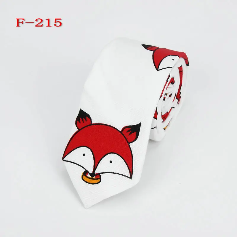 

Creative cartoon printed cotton tie, fox elephant duckling tie in stock