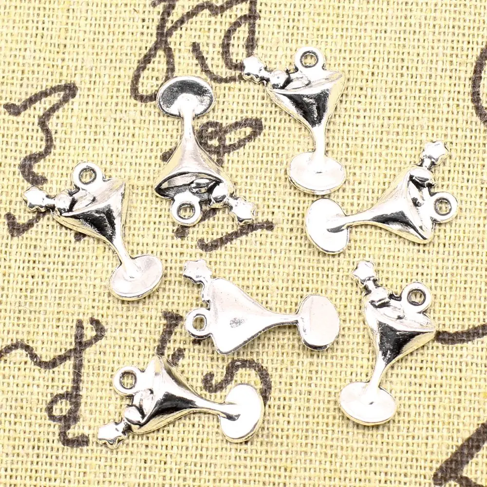 Jewelri Make Cute Charms Drink Cups Antique Silver Color Jewellery Making Pendants 22x14mm 10pcs