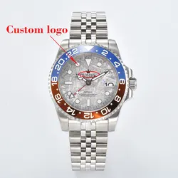 40mm NH34 GMT Movement GMT Men's Waterproof Automatic Watch 316L stainless steel sapphire crystal glass luminous green dial