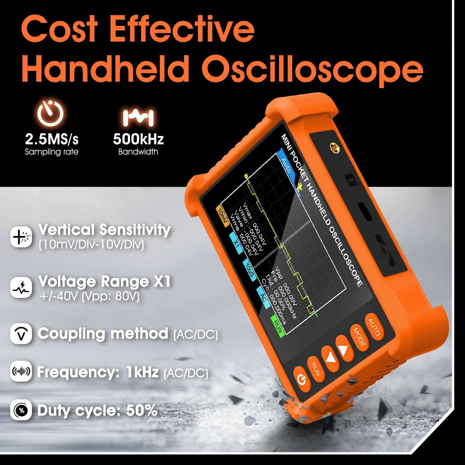 Handheld Oscilloscope 250kHz 2.5MS/s 2.8