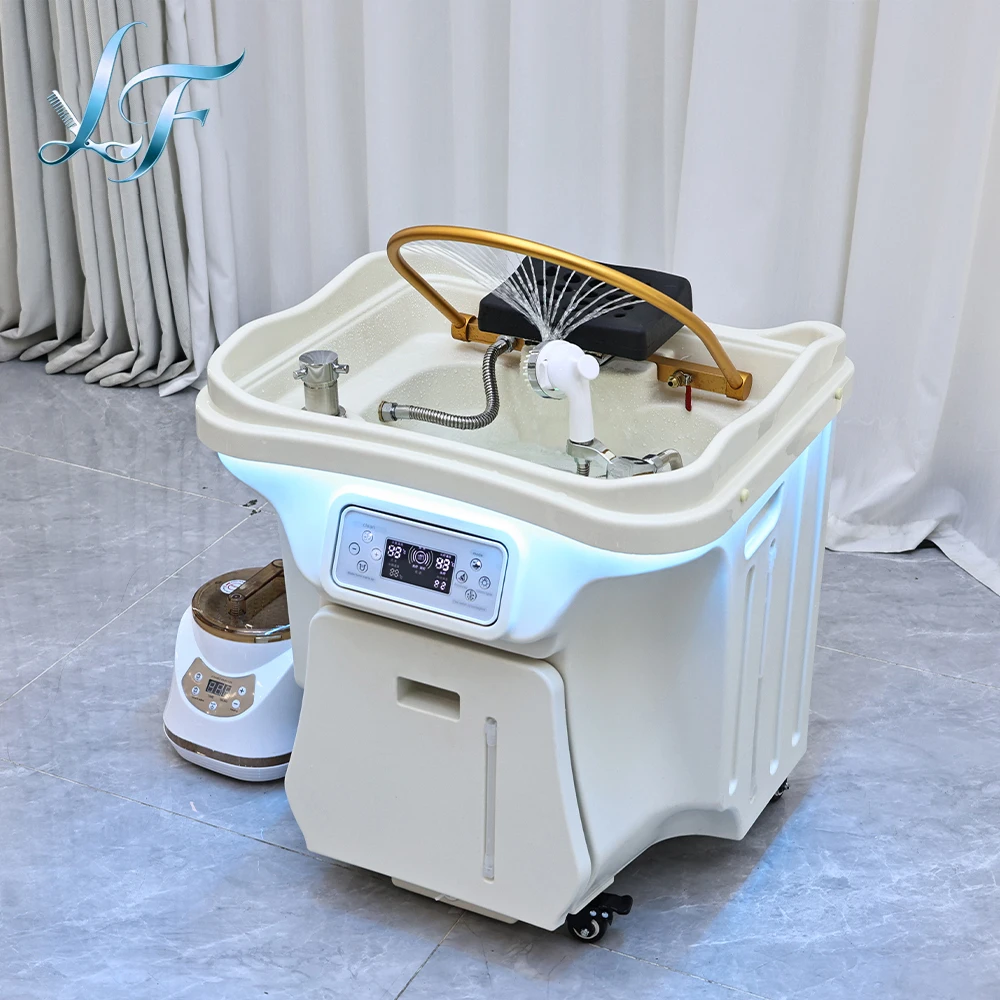 

Head Spa Basin Movable 60L Large Capacity Electric Heating Water Tank No Water Pipe Needed Suitable For Commercial Salon