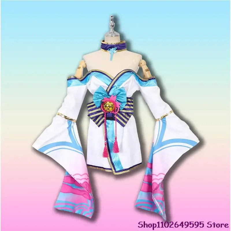 أزياء أهري التأثيرية الجديدة لعام 2025 لعبة أنيمي LOL The Nine-tailed Fox Spirit Blossom شعر مستعار أحذية الكبار فستان الهالوين المثير للمرأة ☆ ★ ee ☆ ★