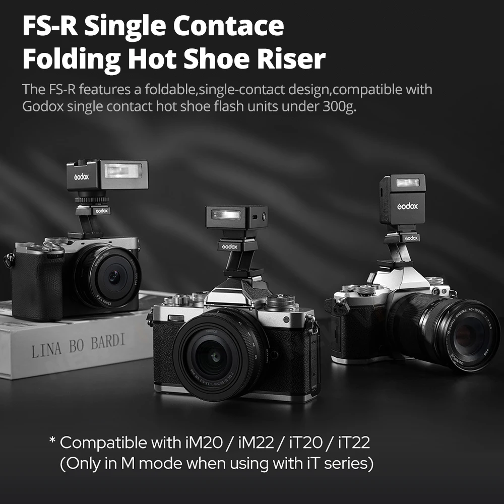 Godox TR TTL Hot Shoe Riser متوافق مع Canon E-TTL II Nikon i-TTL Sony Fujifilm OM System TTL Systems لـ iT20 iT22 iT30PRO