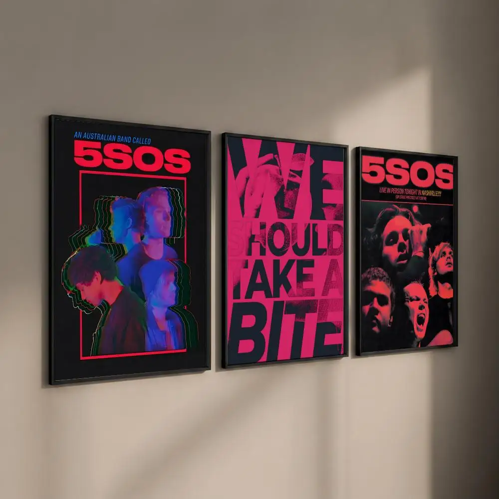 Band 5 Seconds of Summer Poster Self-adhesive Art Waterproof Paper Sticker Coffee House Bar Room Wall Decor