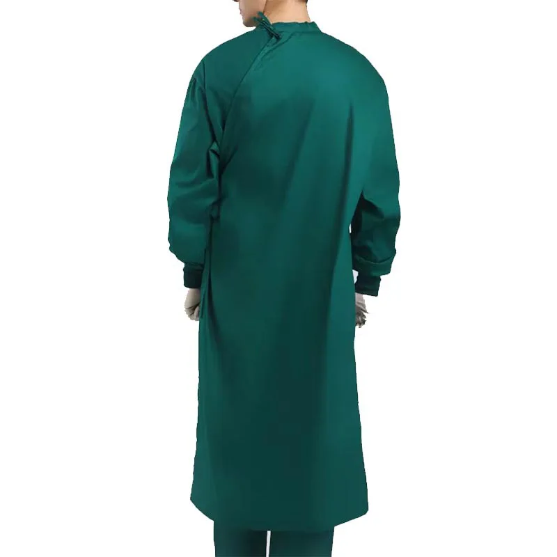 Surgical Gown Pure Cotton Dark Green Long-sleeved Thickened Medical Surgical Gown Operating Room Doctor Wears Isolation Gown